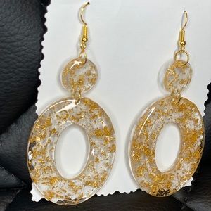 Gold flake statement earrings
